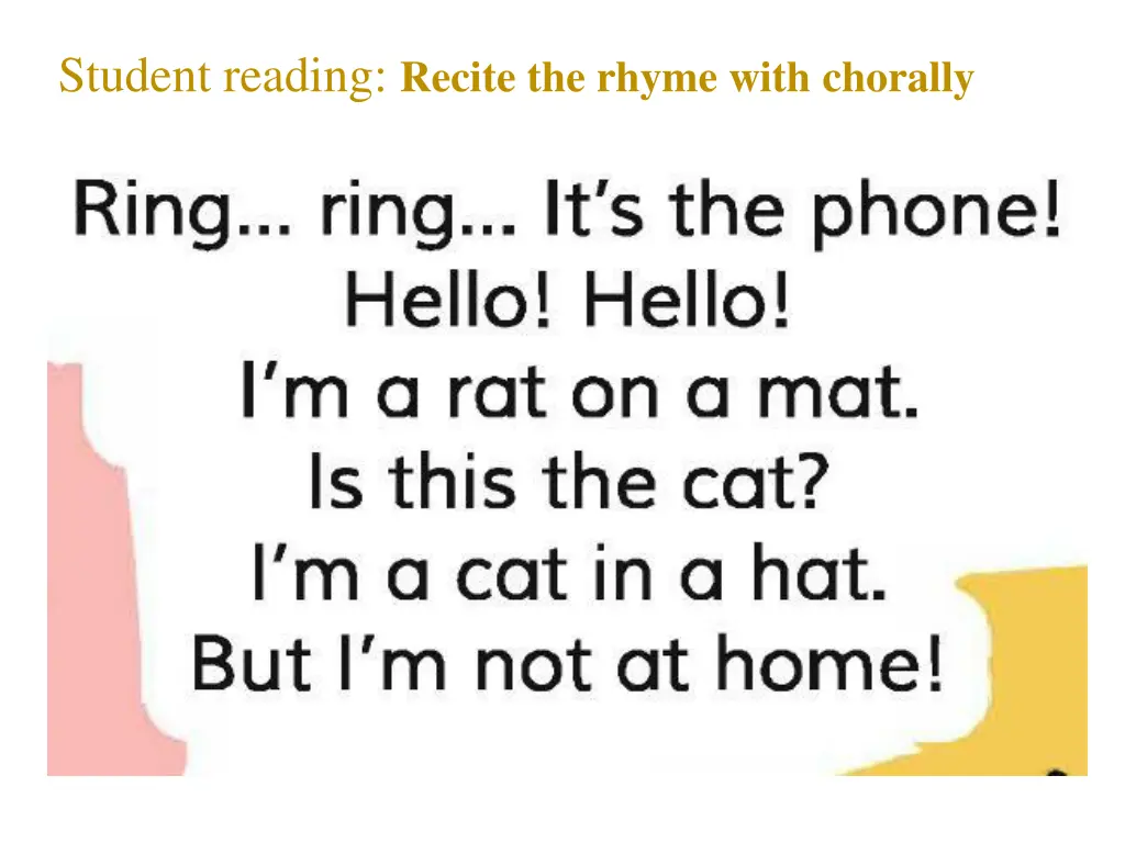 student reading recite the rhyme with chorally