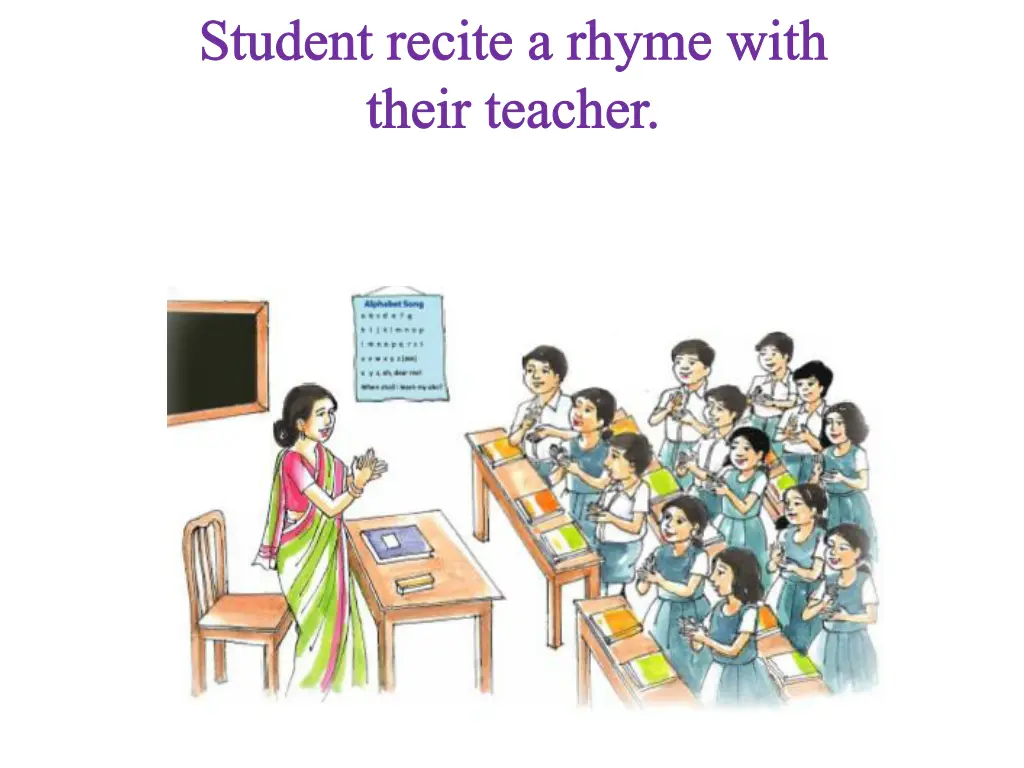 student recite a rhyme with their teacher