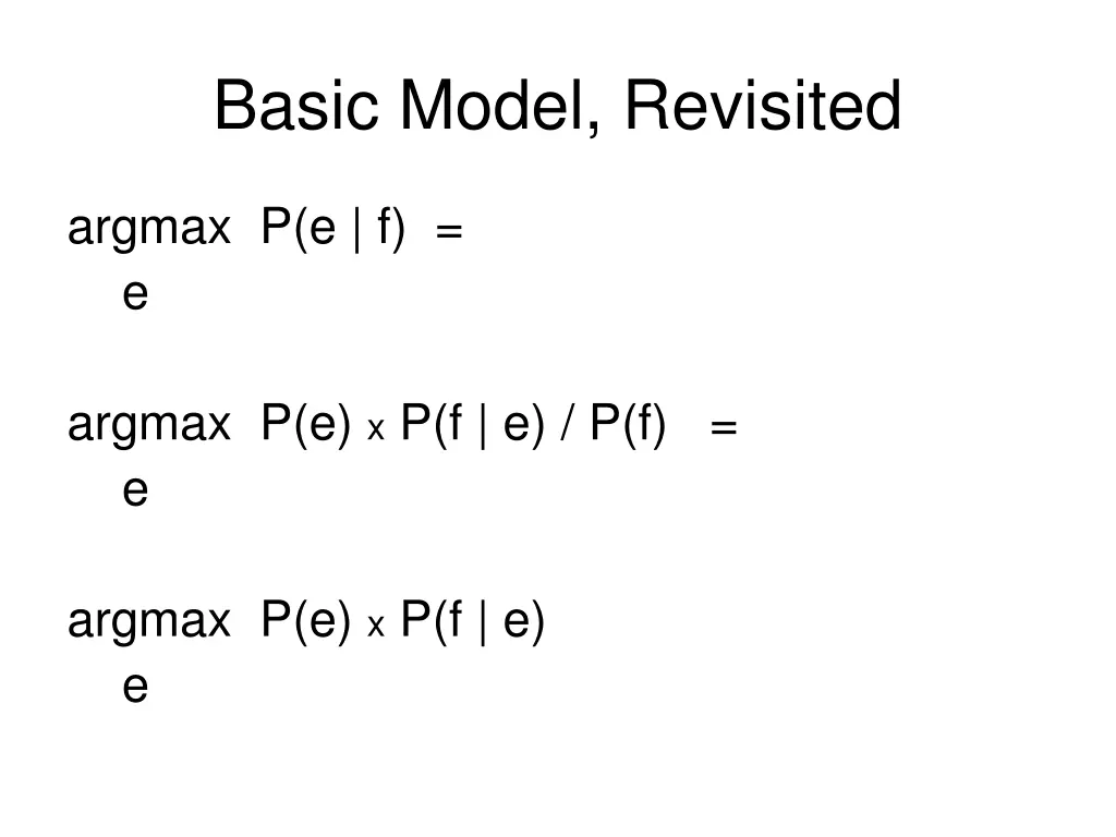 basic model revisited