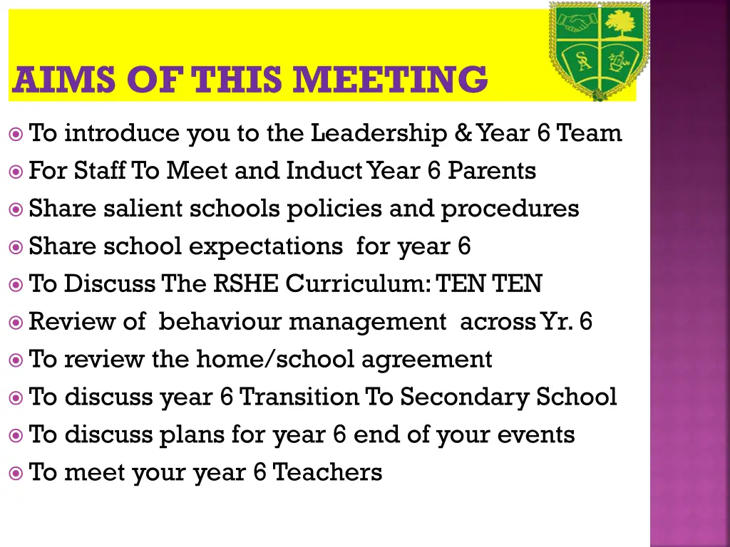 aims of this meeting