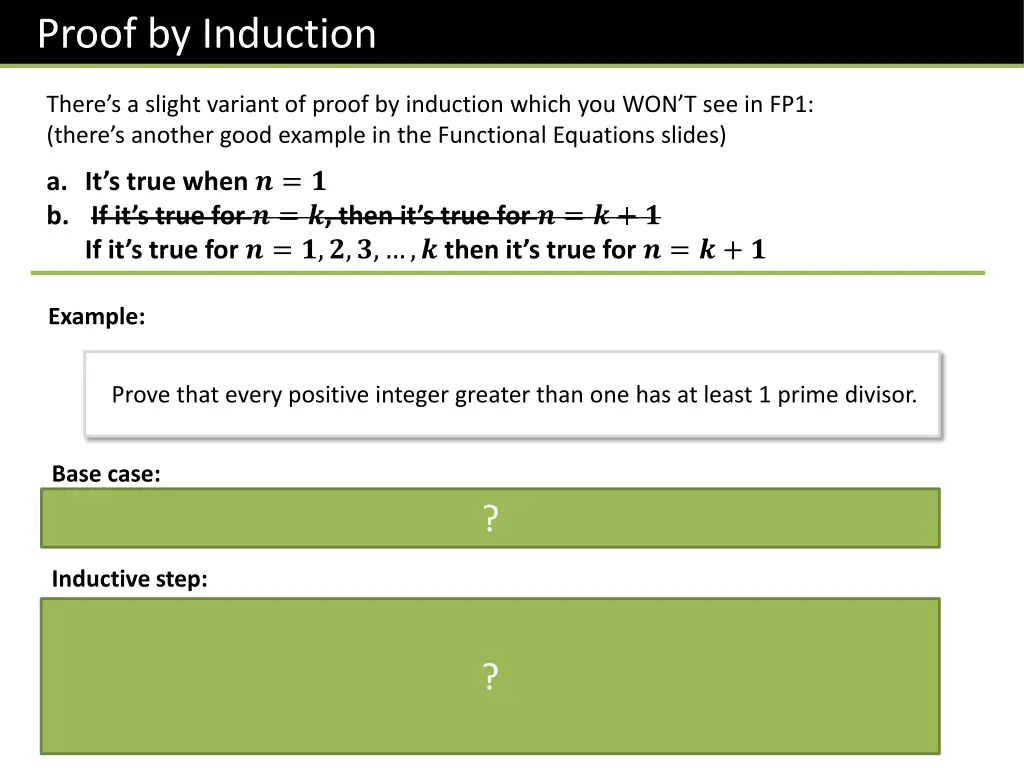 proof by induction 2