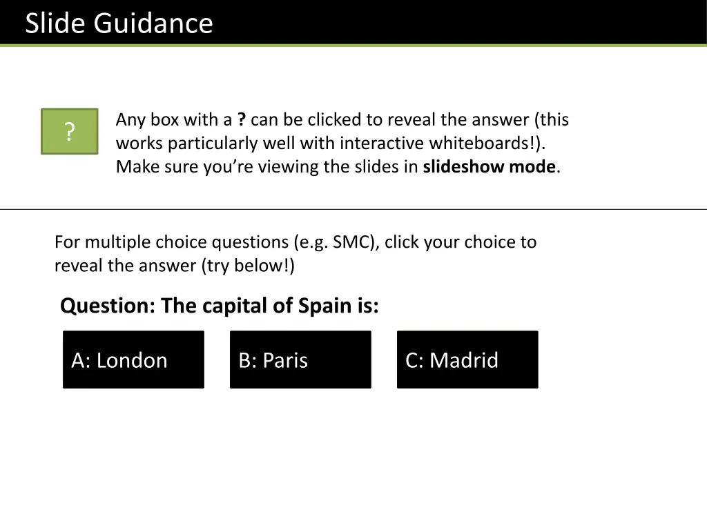 slide guidance