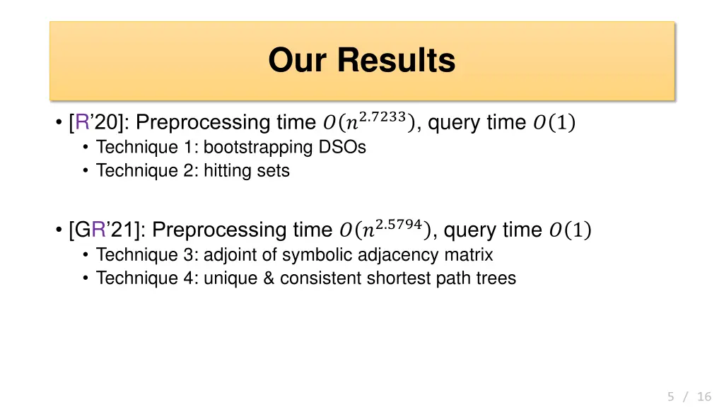 our results