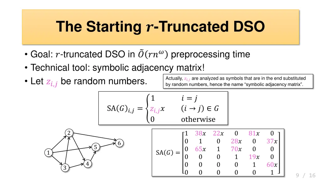 the starting truncated dso