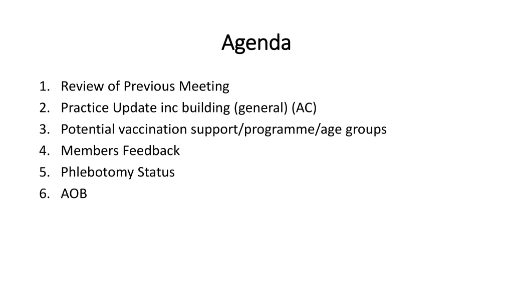 agenda agenda