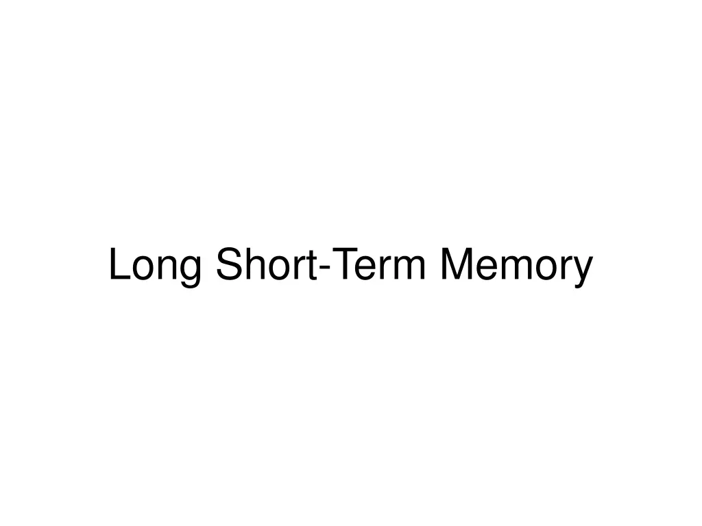 long short term memory