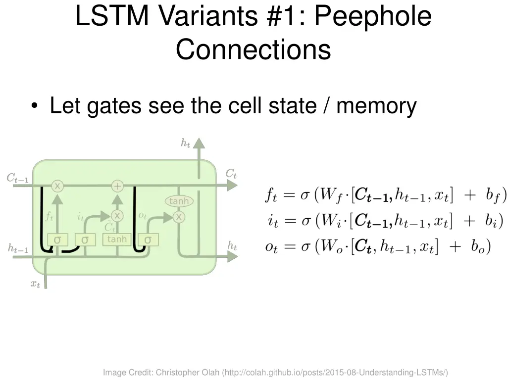 lstm variants 1 peephole connections