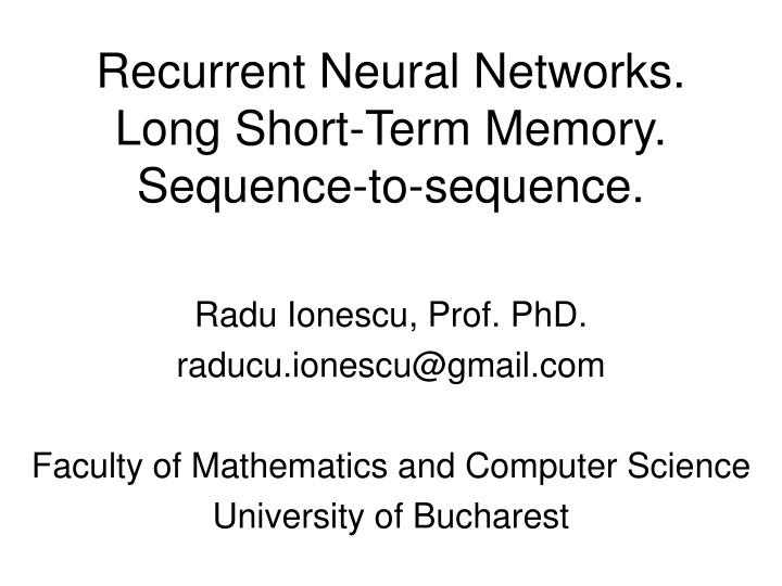 recurrent neural networks long short term memory