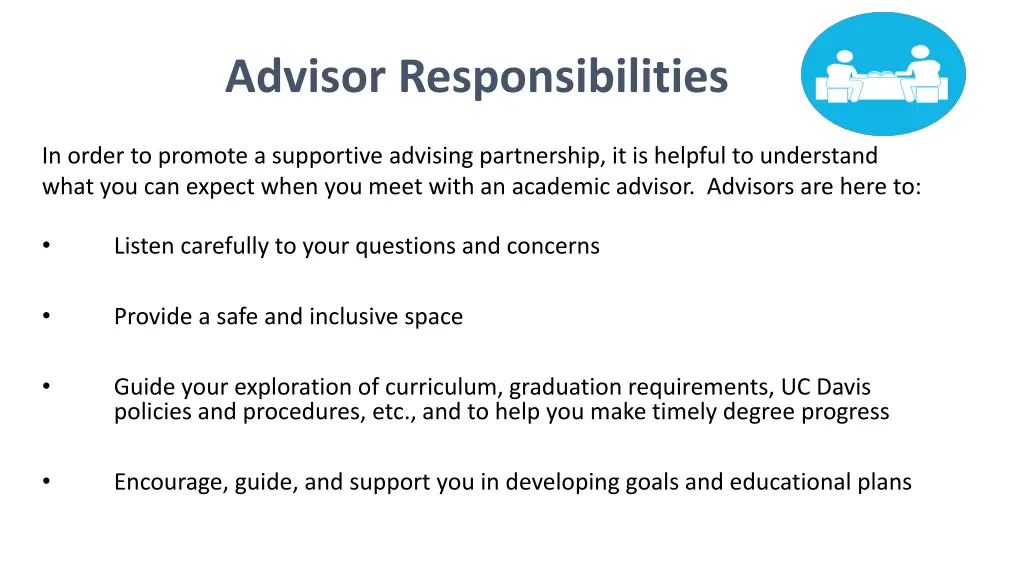 advisor responsibilities