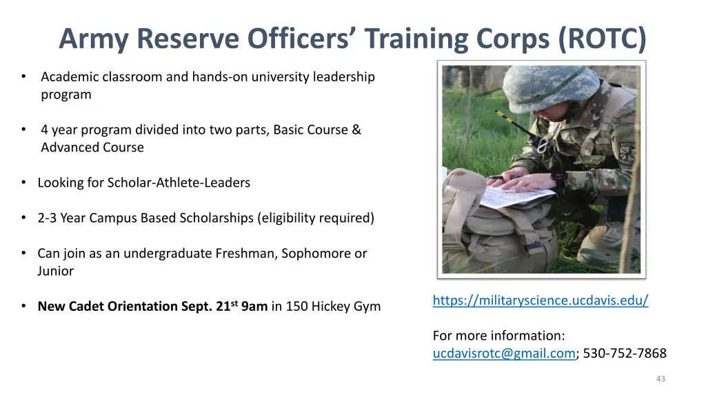 army reserve officers training corps rotc