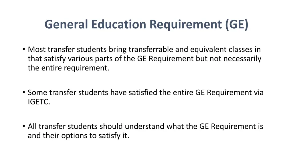 general education requirement ge