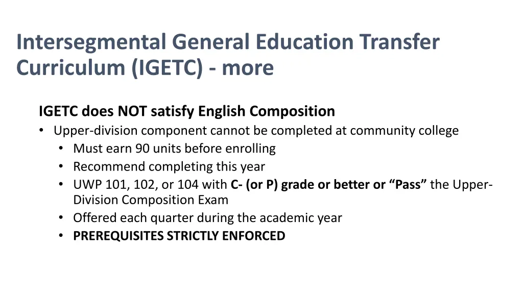 intersegmental general education transfer 1