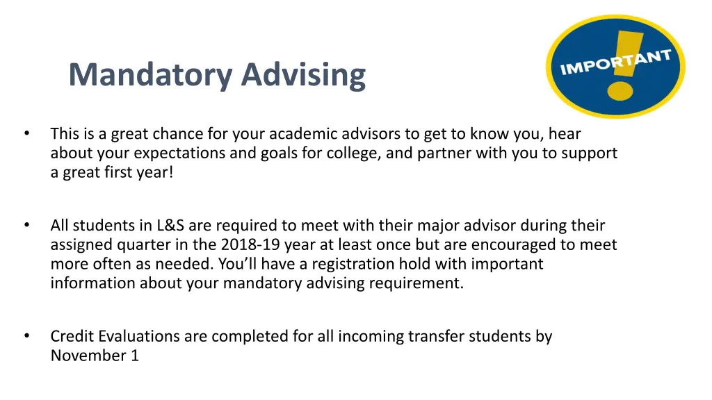 mandatory advising