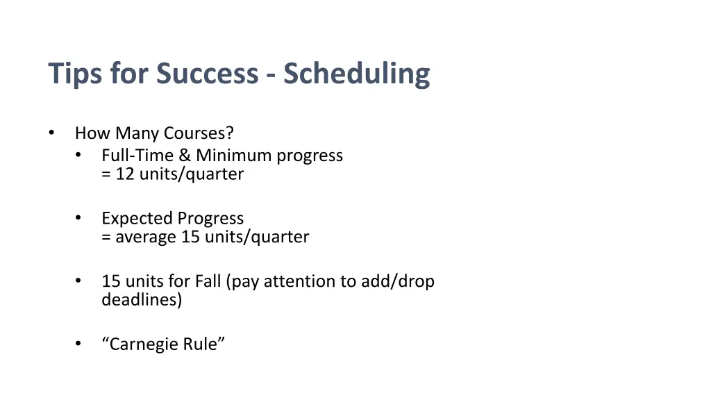 tips for success scheduling