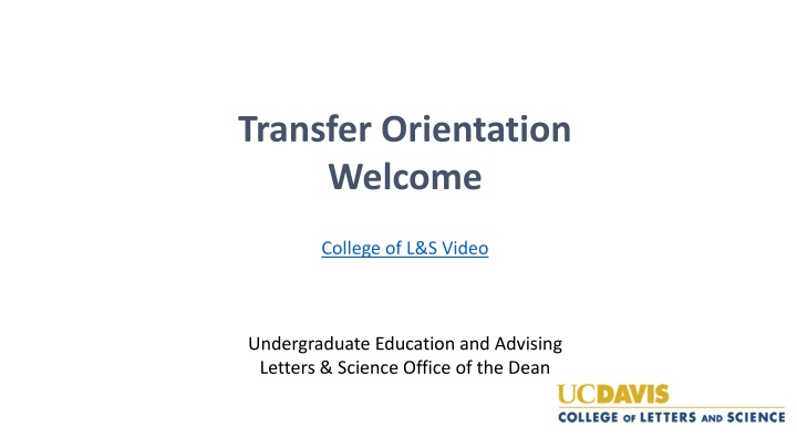 transfer orientation welcome