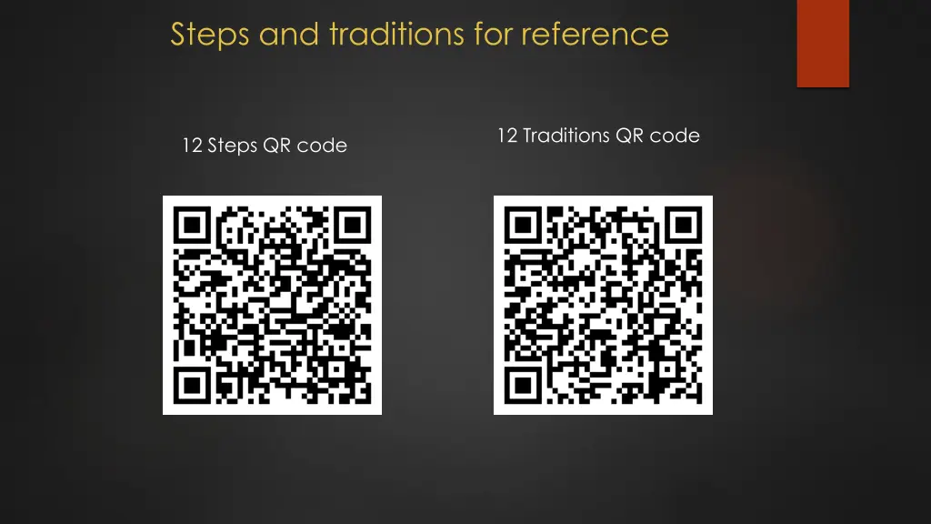 steps and traditions for reference