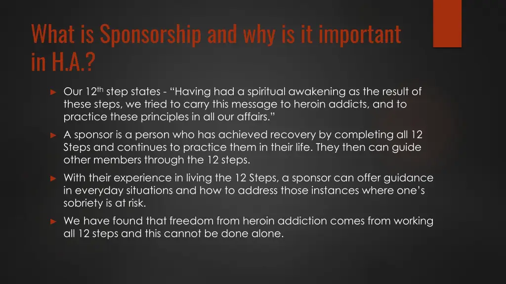 what is sponsorship and why is it important in h a