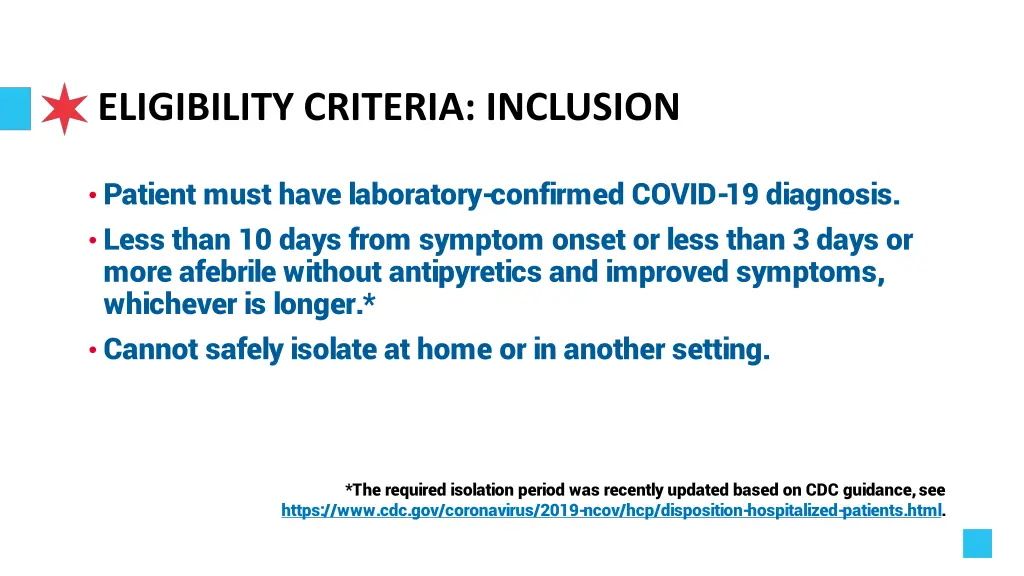 eligibility criteria inclusion