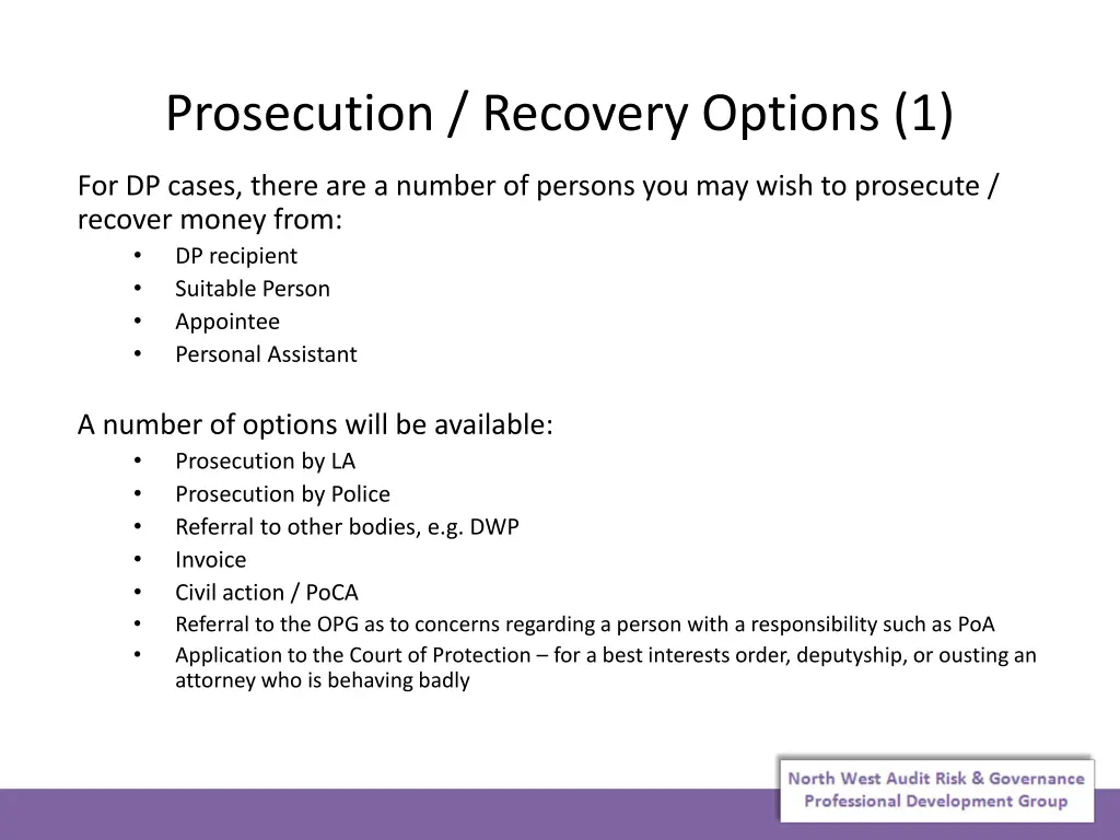 prosecution recovery options 1