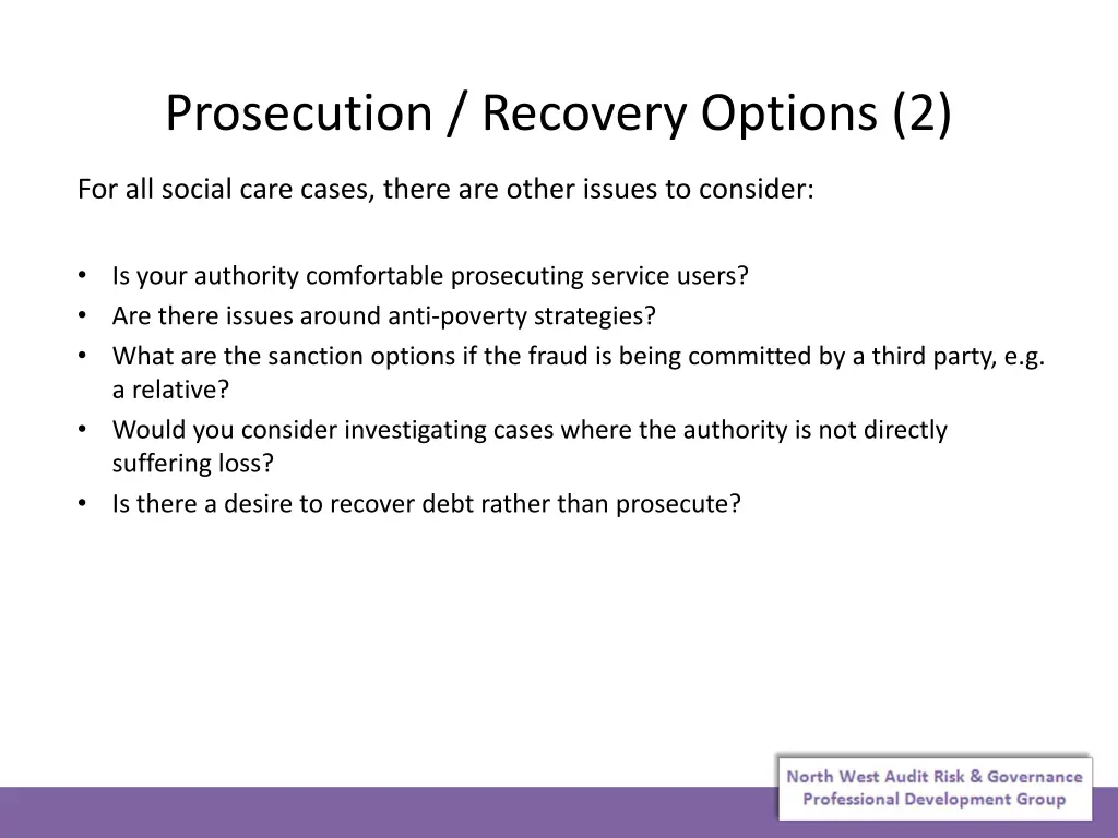 prosecution recovery options 2