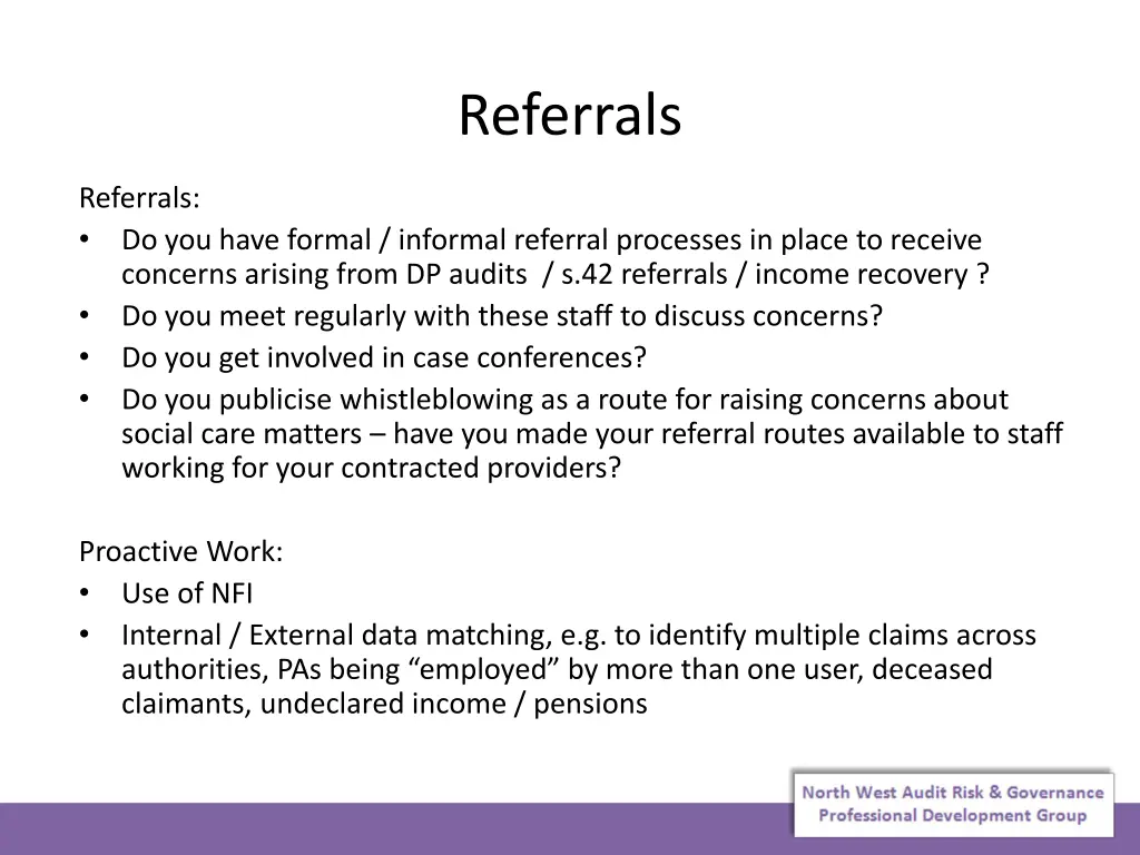 referrals