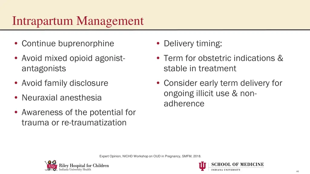 intrapartum management