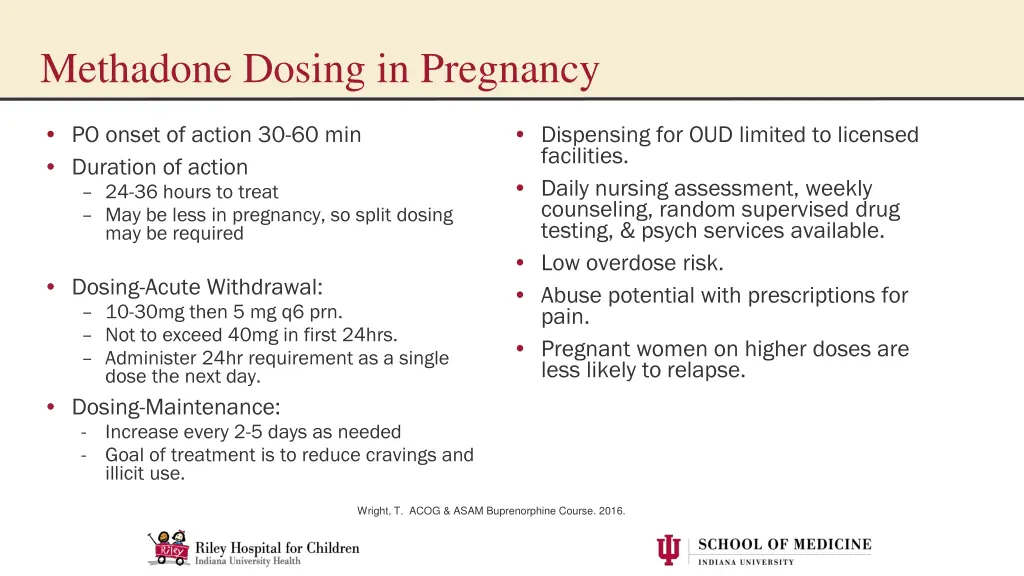 methadone dosing in pregnancy