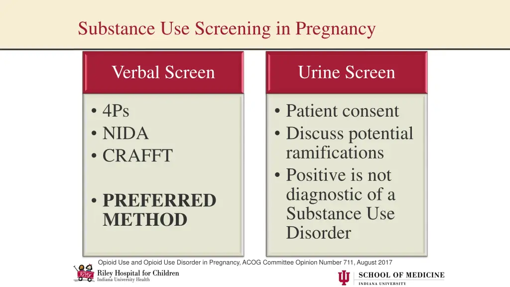 substance use screening in pregnancy