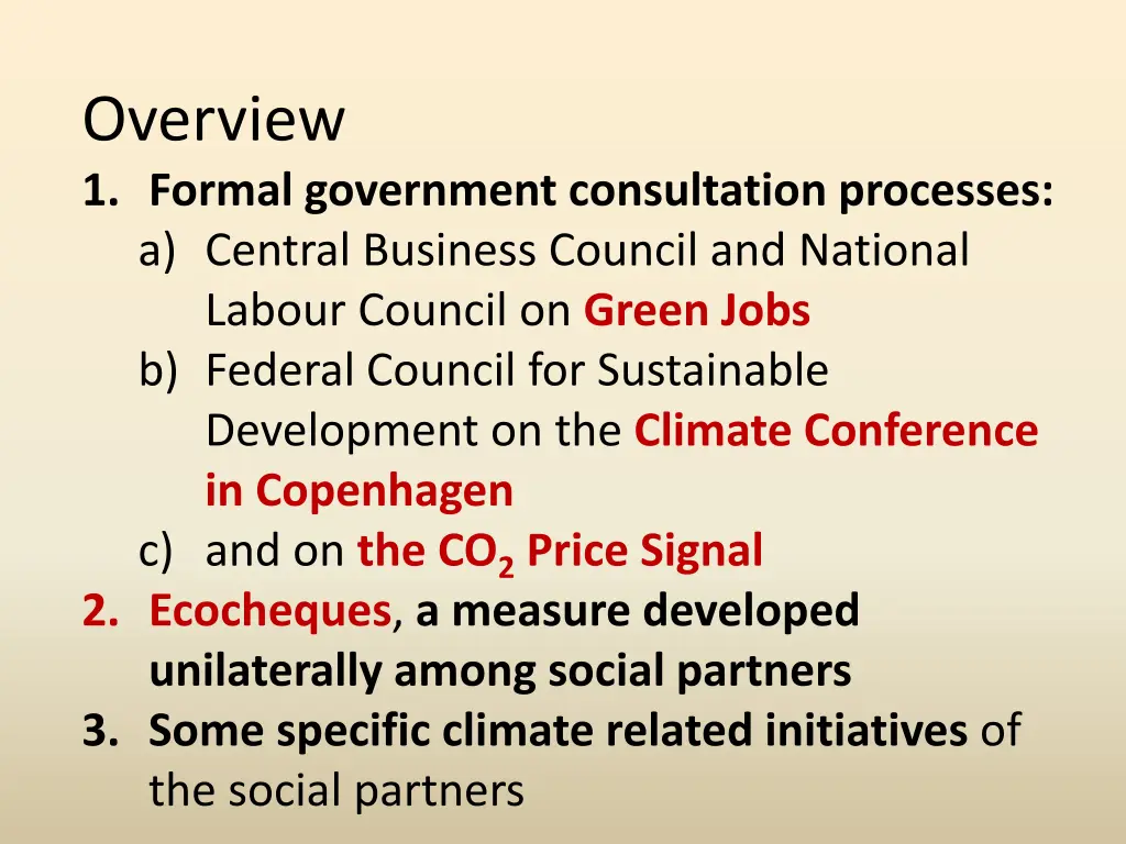 overview 1 formal government consultation