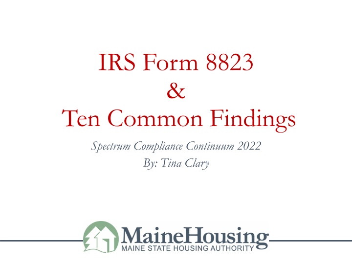 irs form 8823 ten common findings spectrum