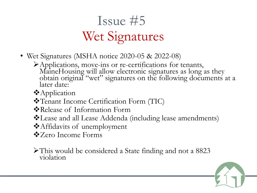 issue 5 wet signatures