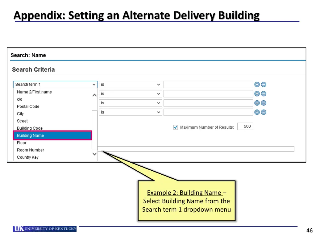 appendix setting an alternate delivery building 3