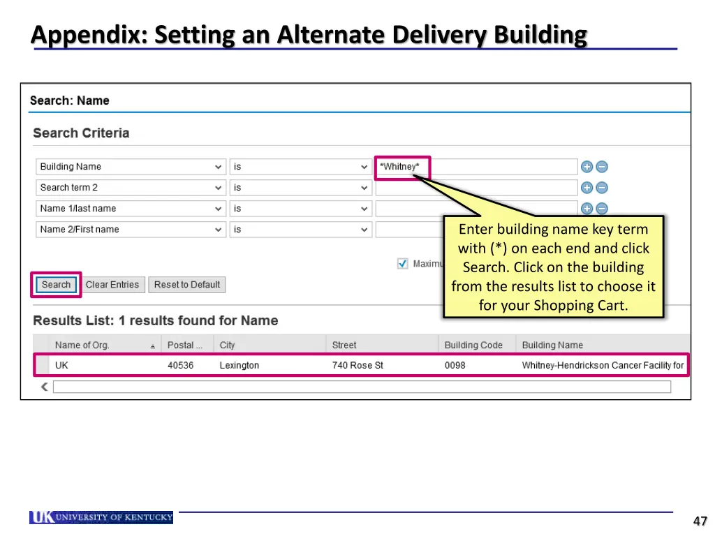 appendix setting an alternate delivery building 4