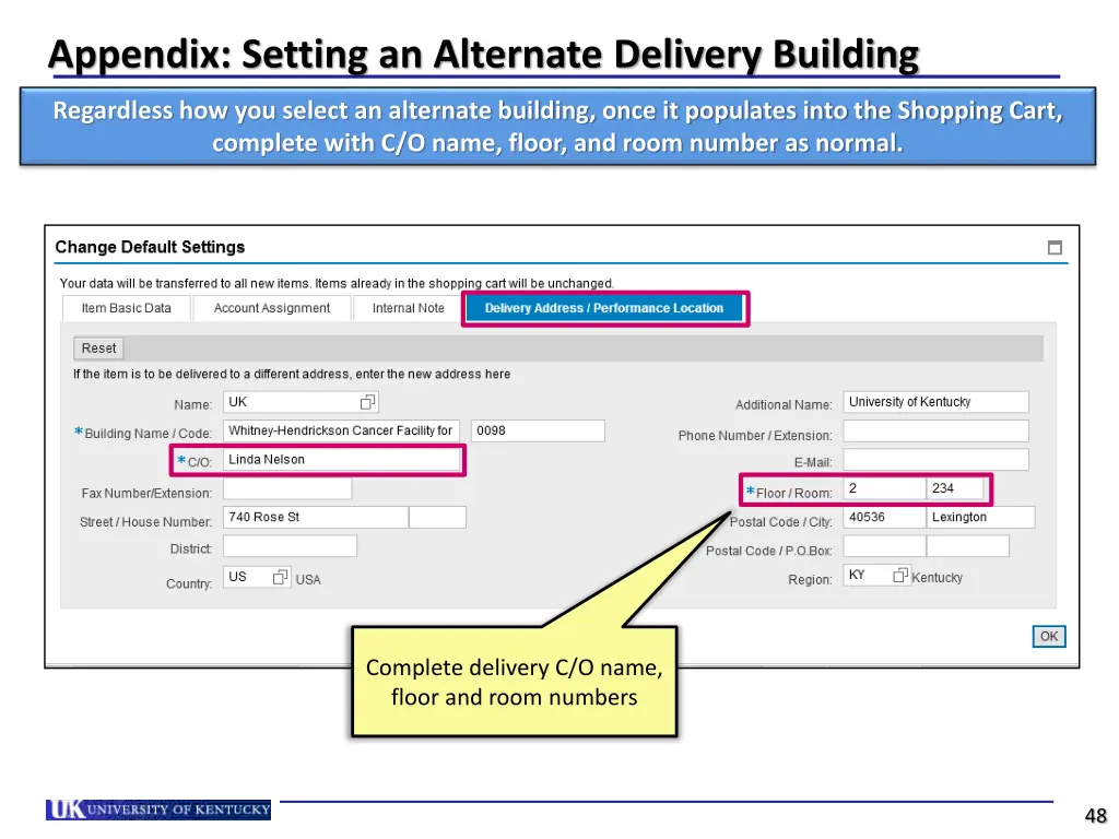 appendix setting an alternate delivery building 5