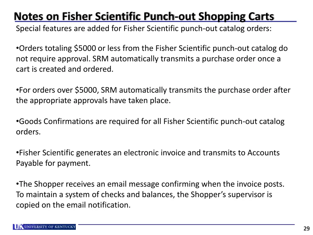 notes on fisher scientific punch out shopping