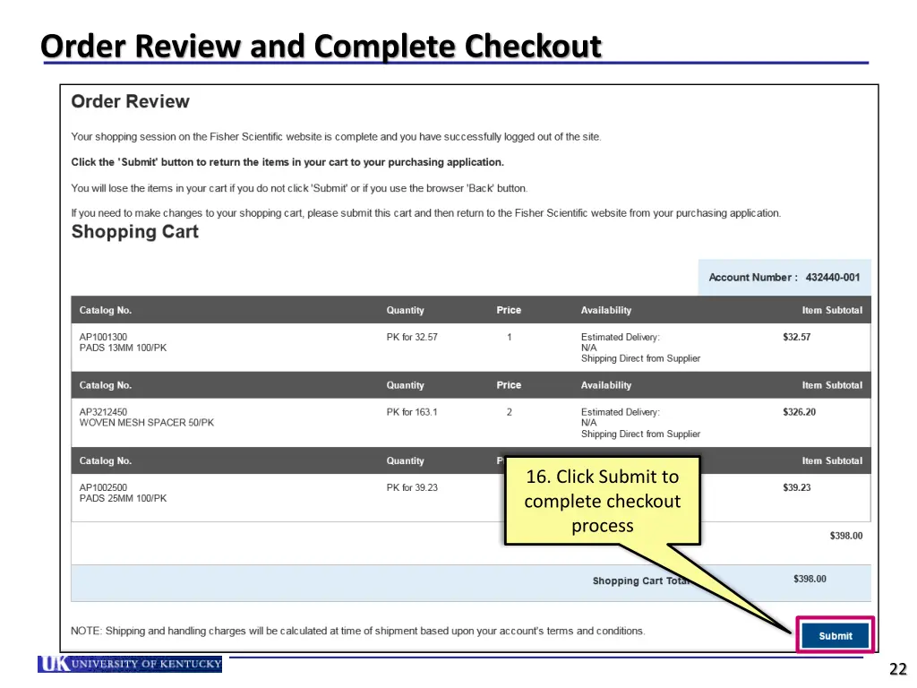 order review and complete checkout