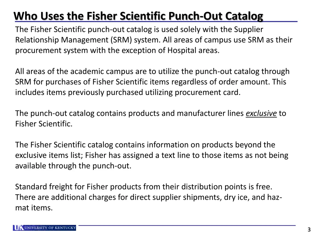 who uses the fisher scientific punch out catalog