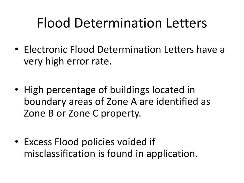 flood determination letters