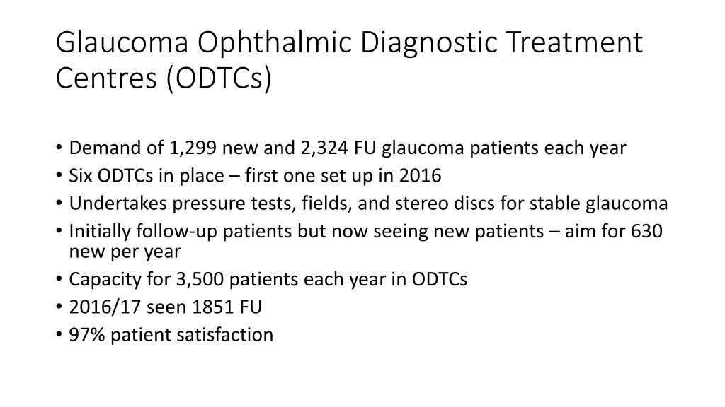 glaucoma ophthalmic diagnostic treatment centres