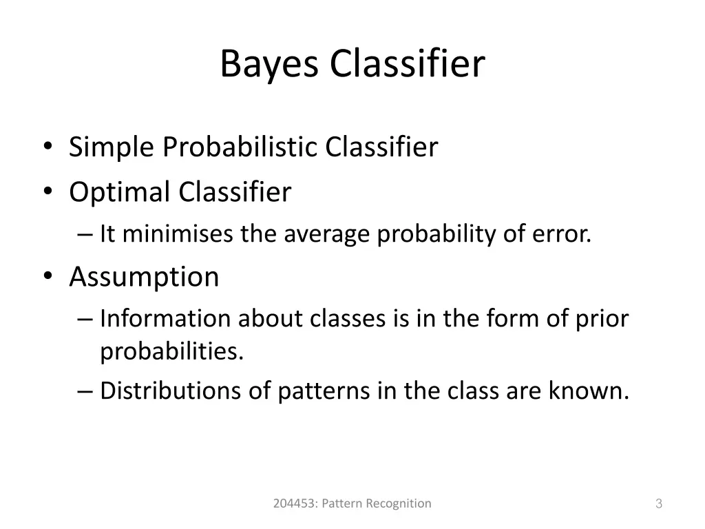 bayes classifier