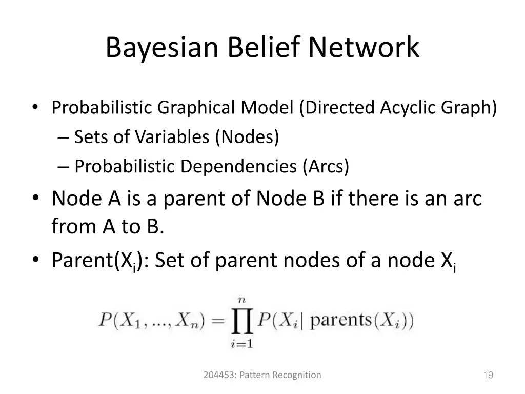 bayesian belief network