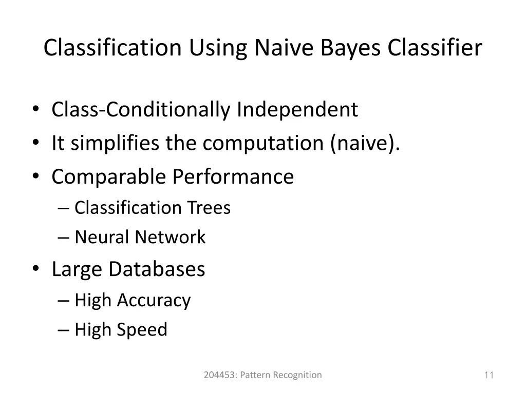 classification using naive bayes classifier