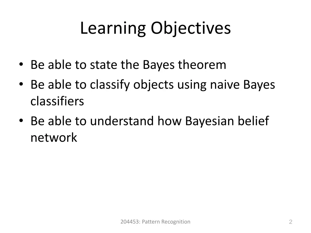 learning objectives