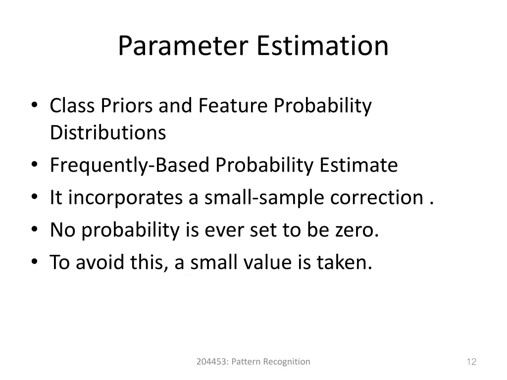 parameter estimation