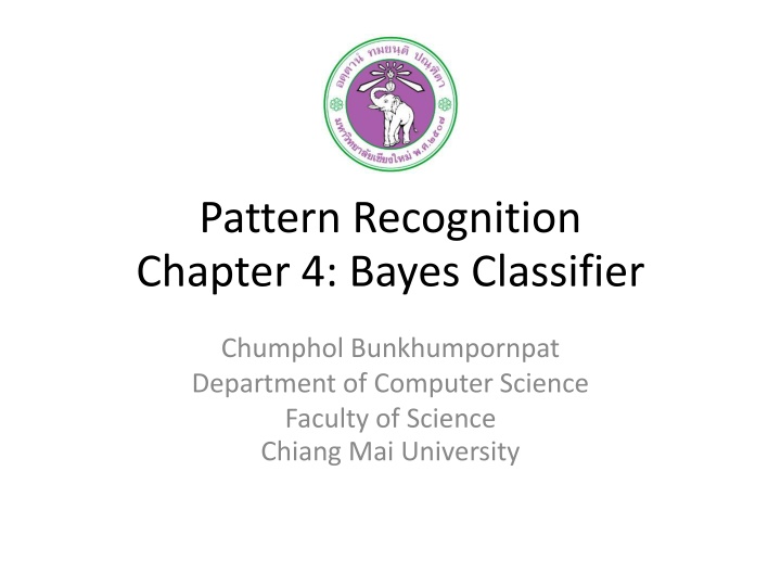 pattern recognition chapter 4 bayes classifier