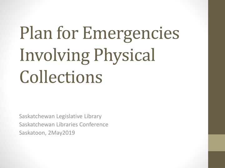 plan for emergencies involving physical