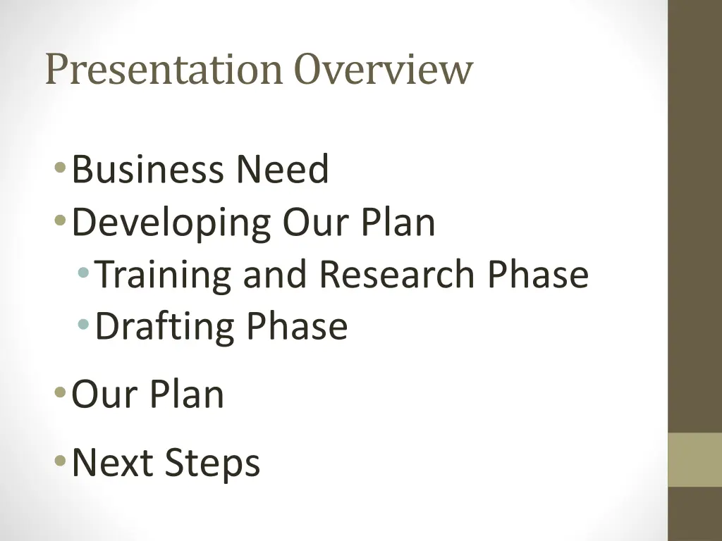 presentation overview