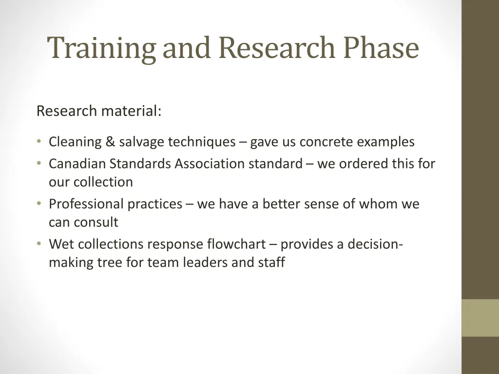 training and research phase 3