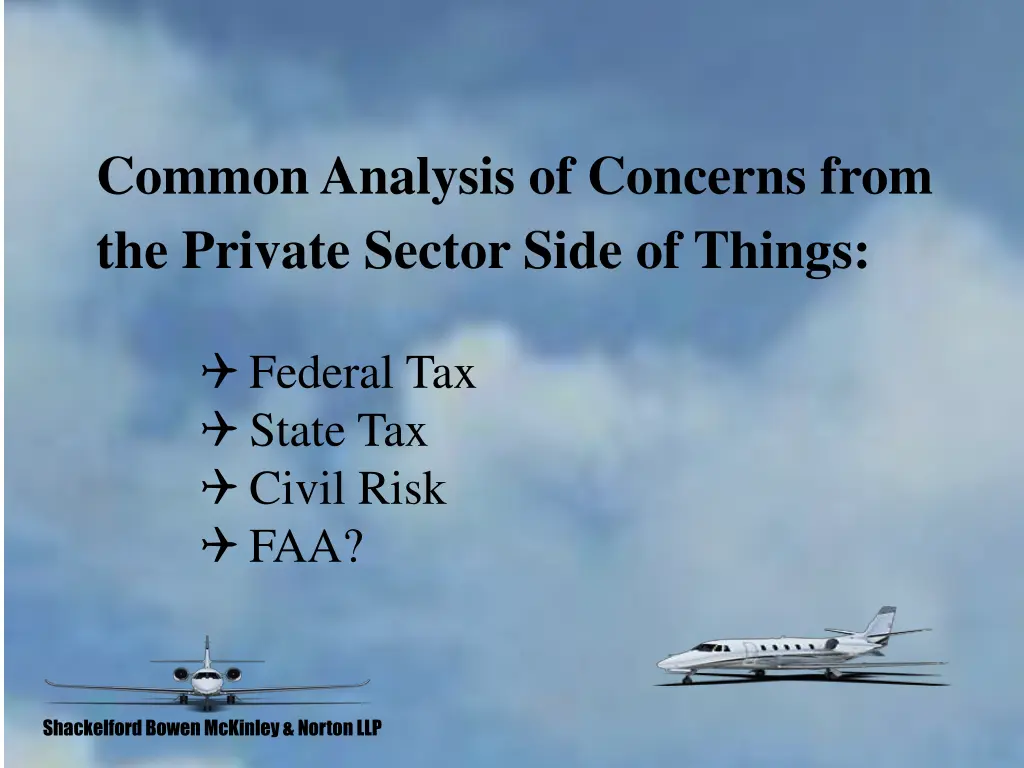 common analysis of concerns from the private