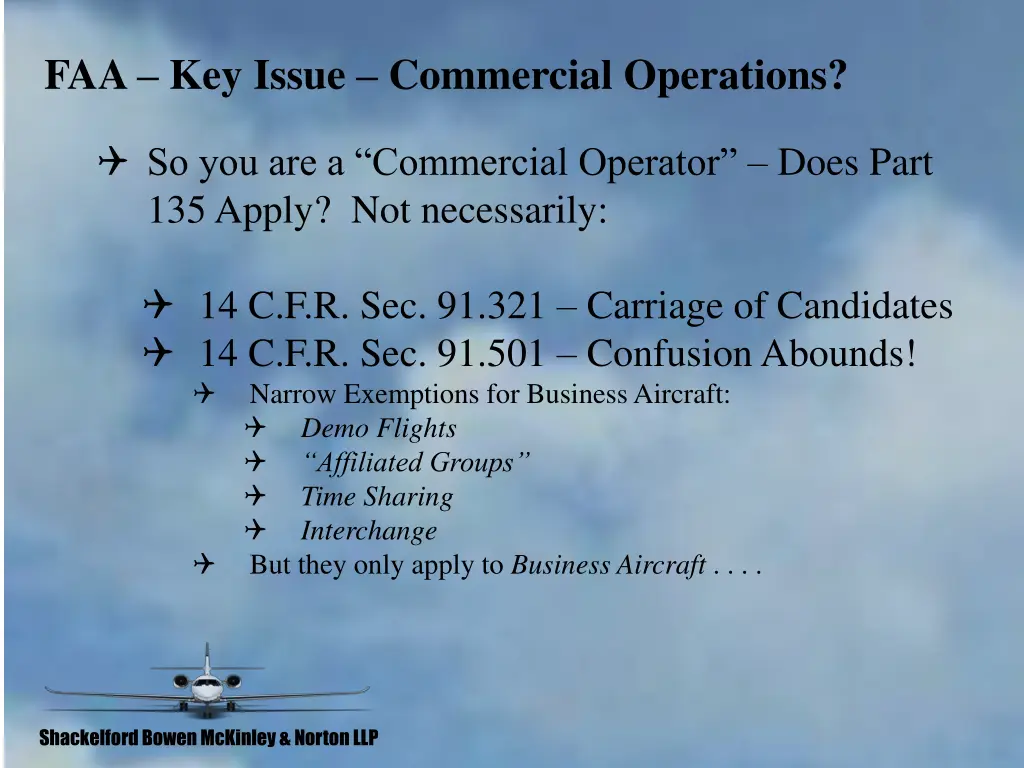 faa key issue commercial operations